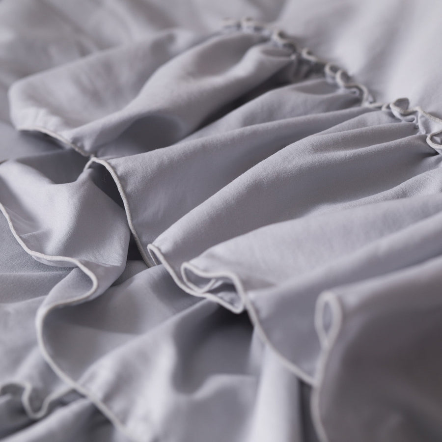 ふわろ冷感肌掛けふとん フリル セミダブル グレー【2024年モデル】