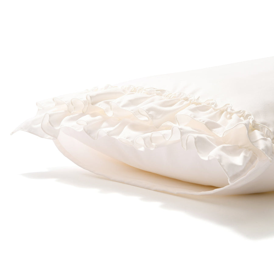 かんたん寝具セット フリル セミダブル ホワイト