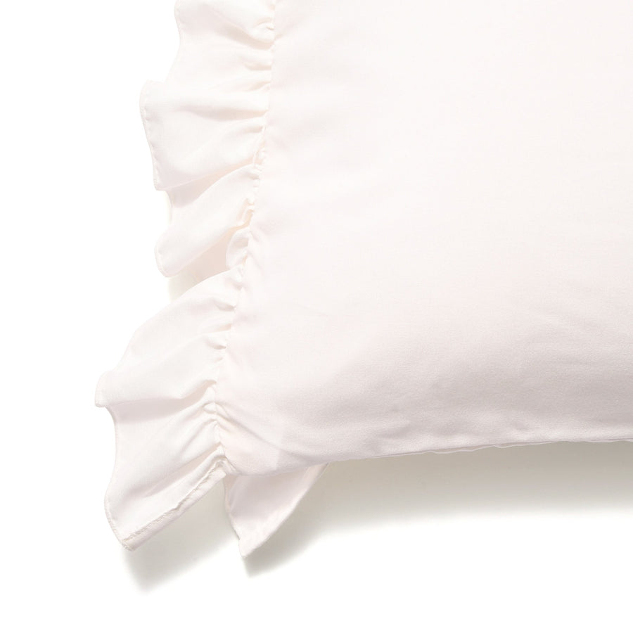 かんたん寝具セット フリル セミダブル ホワイト