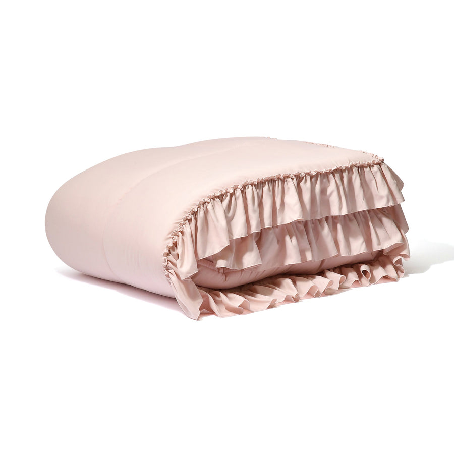 かんたん寝具セット フリル セミダブル ピンク