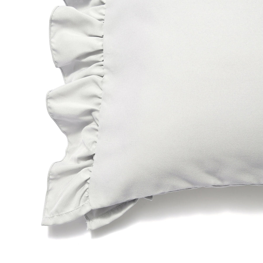 かんたん寝具セット フリル セミダブル グレー