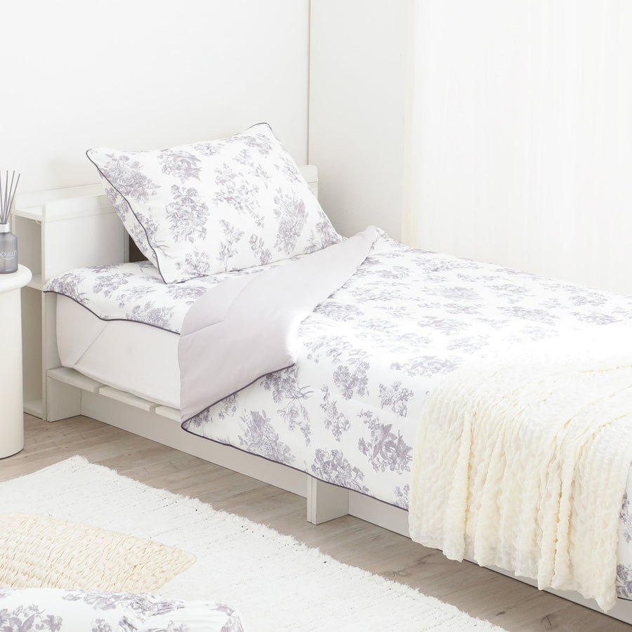 ふわろ 夏でもひんやりもちもち 肌掛けふとん クラシックフラワー ダブル