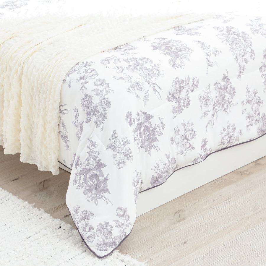 ふわろ 夏でもひんやりもちもち 肌掛けふとん クラシックフラワー ダブル