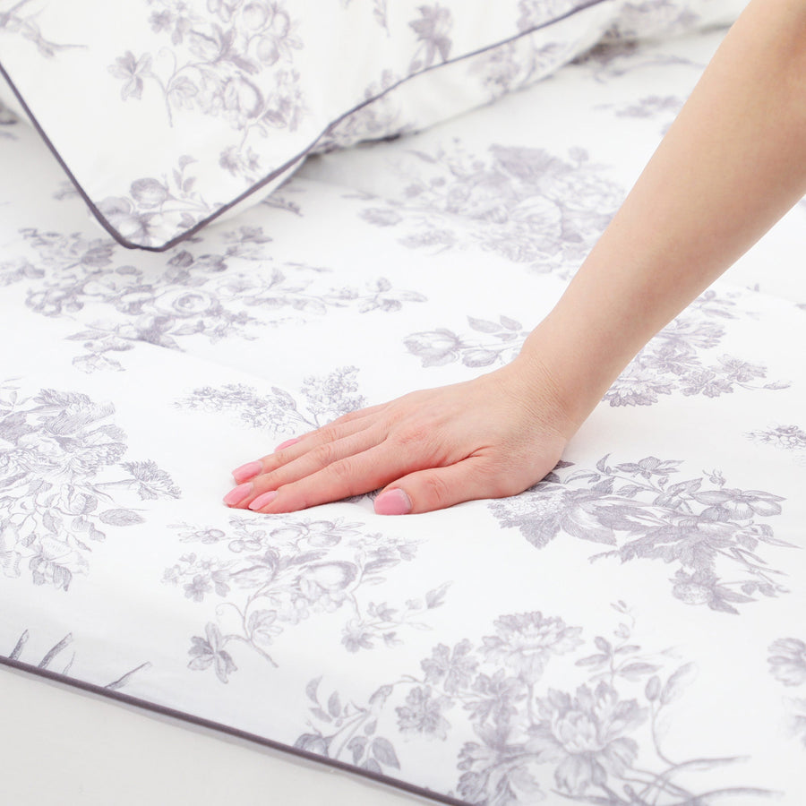 ふわろ 夏でもひんやりもちもち 肌掛けふとん クラシックフラワー ダブル