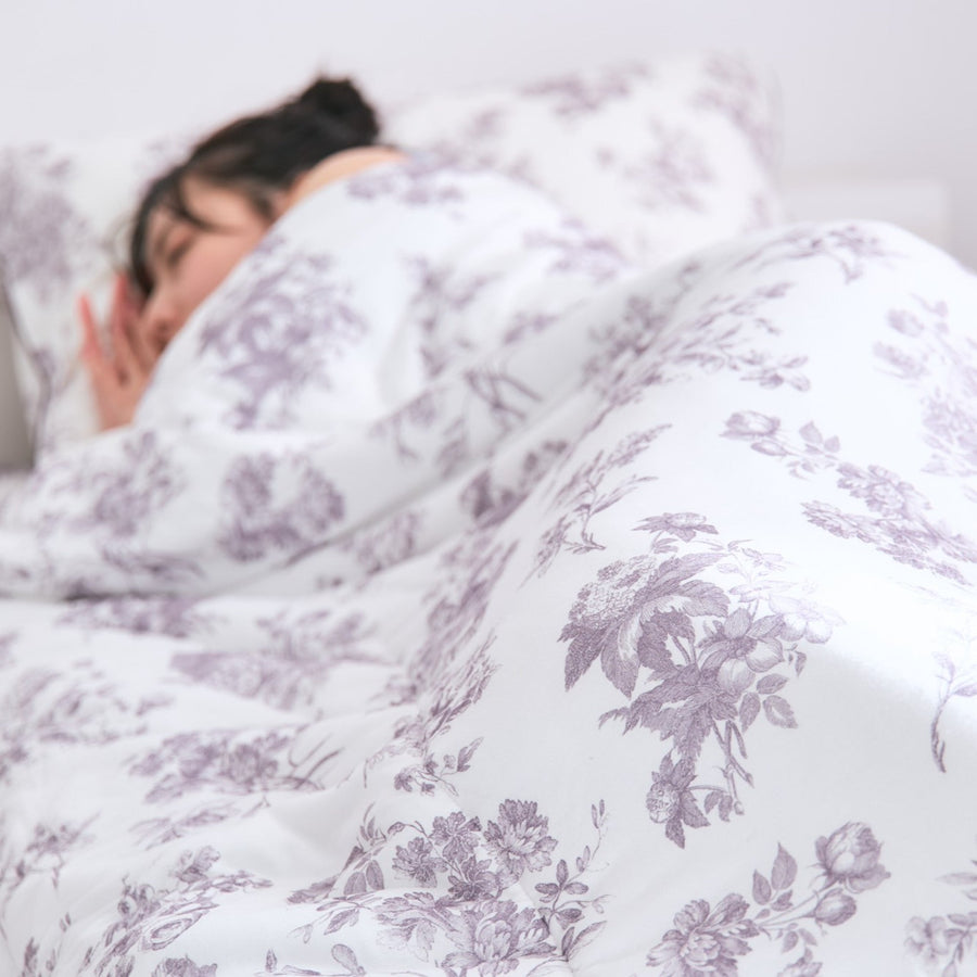 ふわろ 夏でもひんやりもちもち 肌掛けふとん クラシックフラワー ダブル