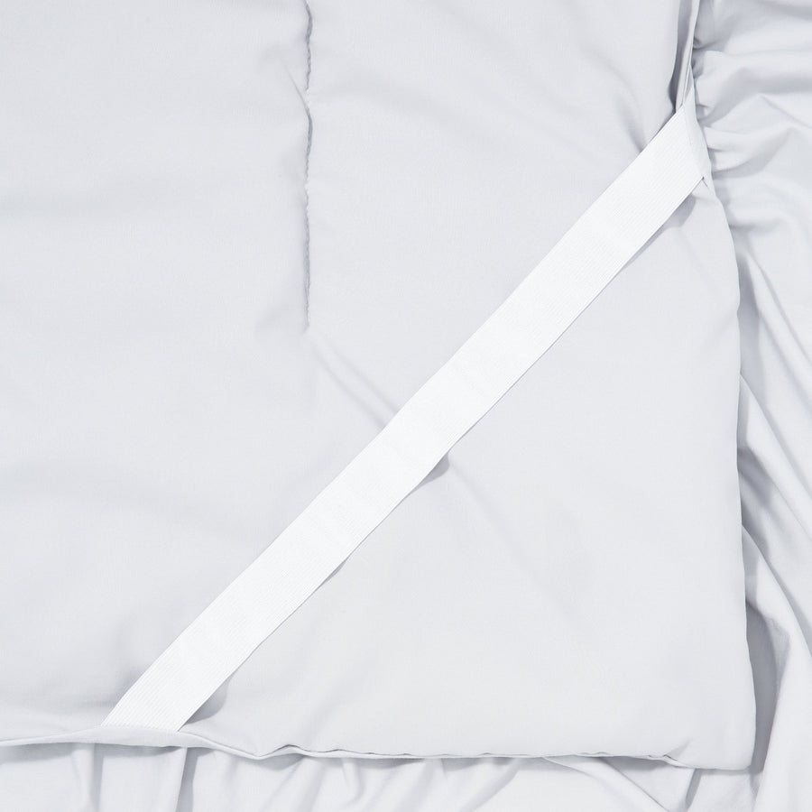 ふわろ 夏でもひんやりもちもち ベッドパッド フリル ダブル グレー