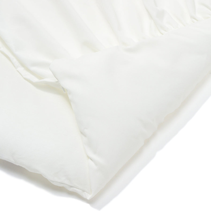 ふわろ 夏でもひんやりもちもち ベッドパッド フリル ダブル ホワイト