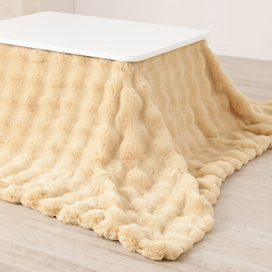 ポコモコファー こたつブランケット 1900×1900 イエロー