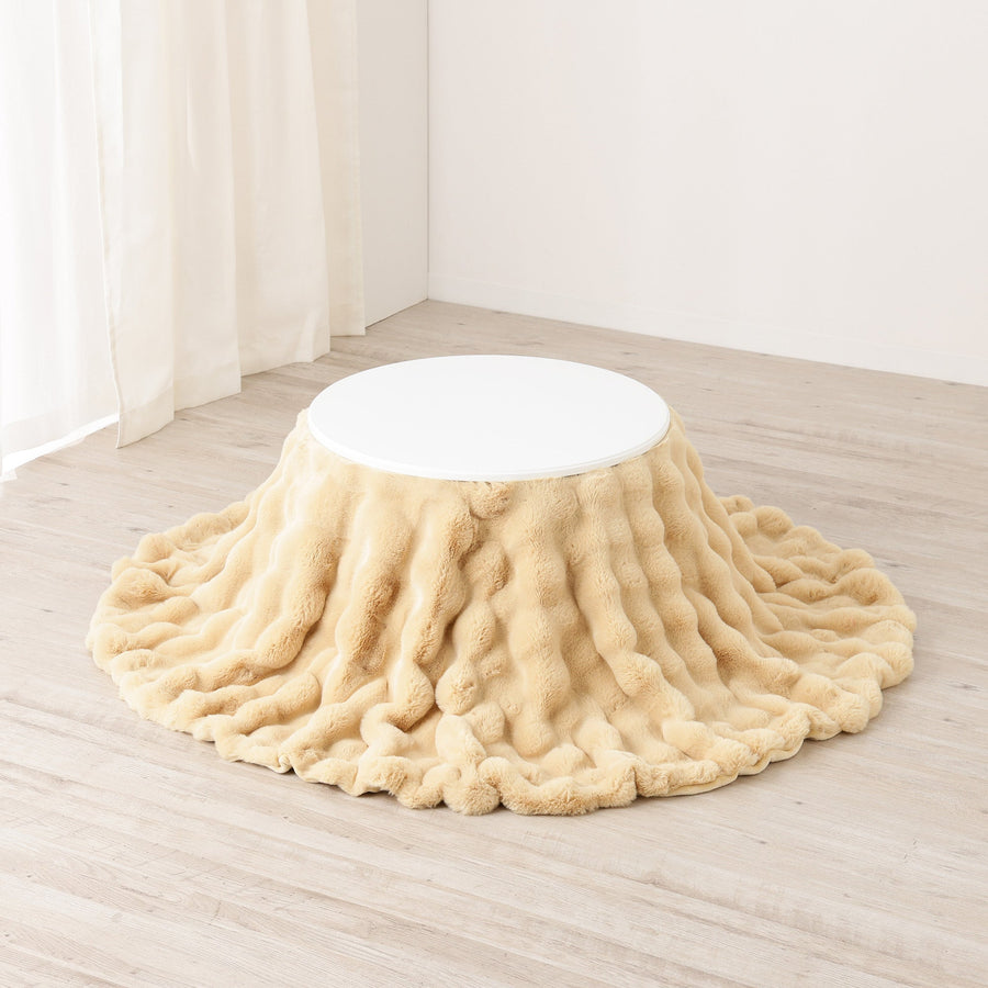 ポコモコファー こたつブランケット Φ1900 イエロー