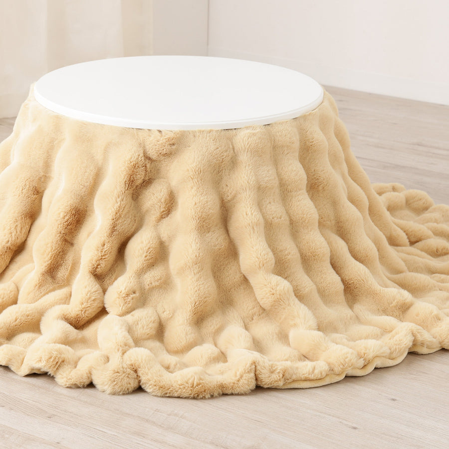 ポコモコファー こたつブランケット Φ1900 イエロー