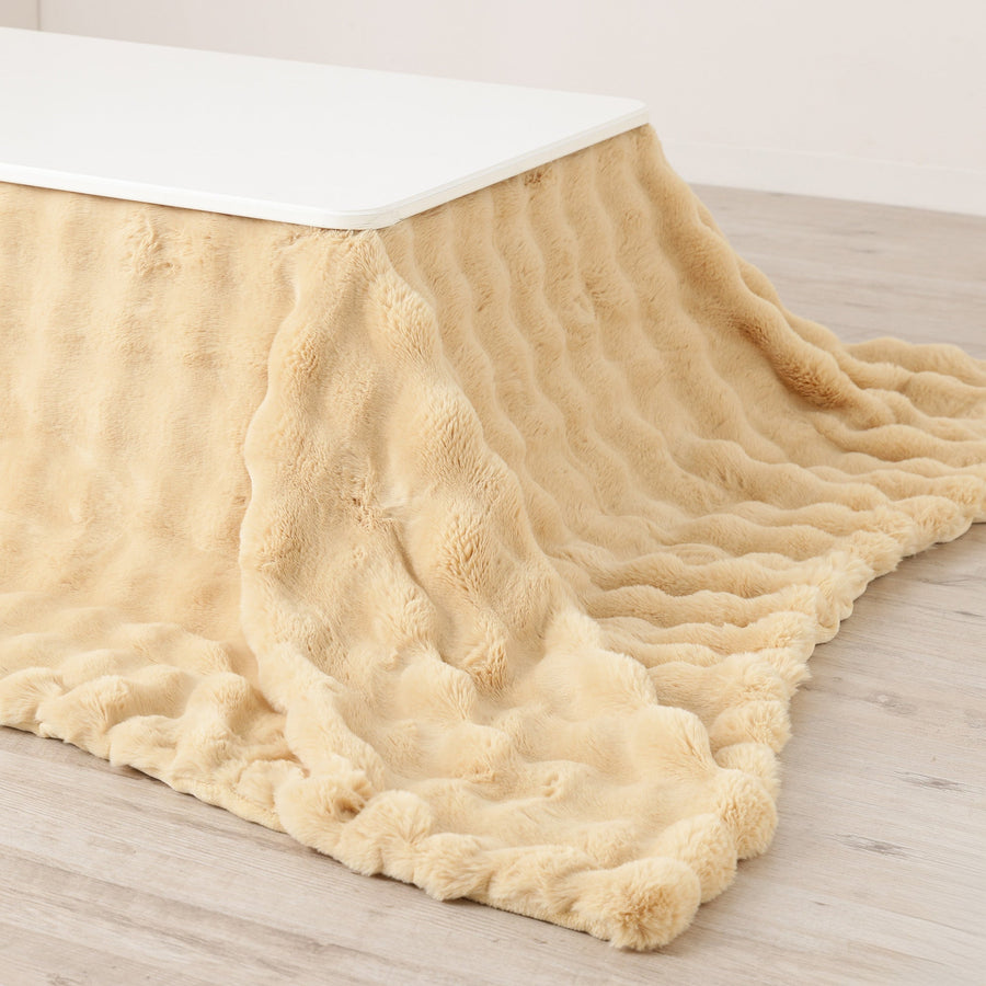 ポコモコファー こたつブランケット 2400×1900 イエロー