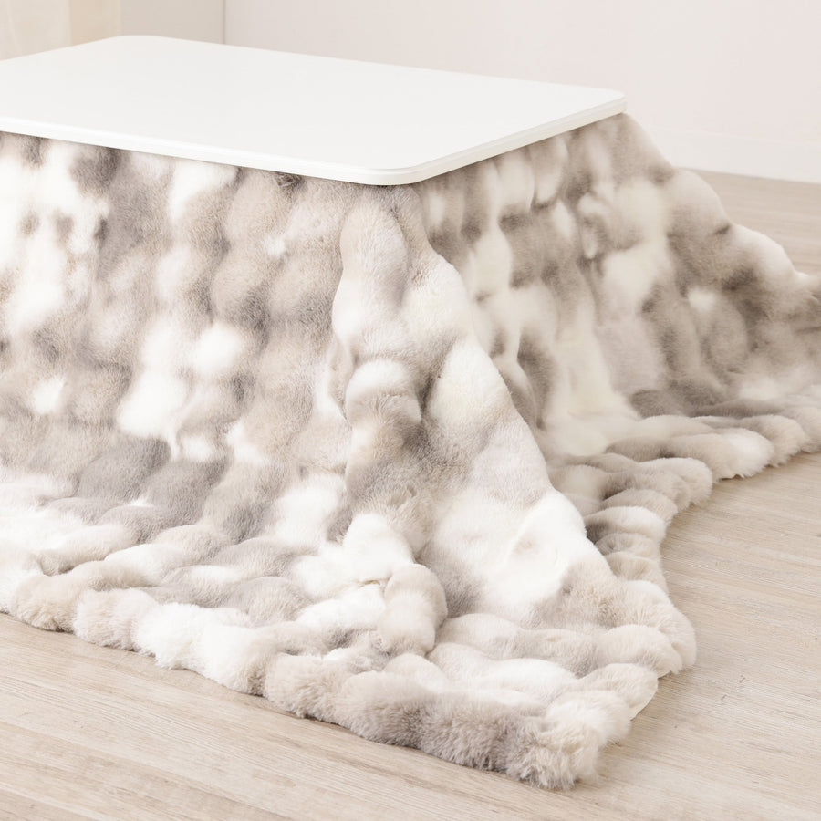 ポコモコファー こたつブランケット 1900×1900 グレー