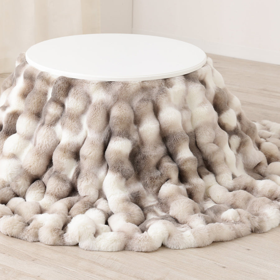 ポコモコファー こたつブランケット Φ1900 グレー