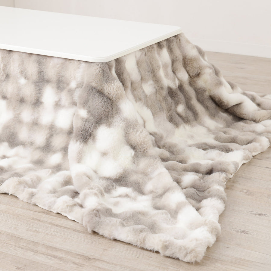 ポコモコファー こたつブランケット 2400×1900 グレー