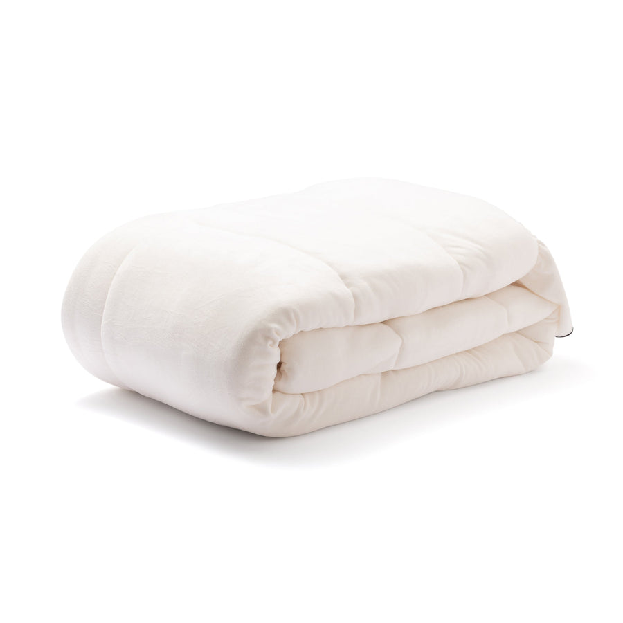 WARMY アルガンオイル加工 フリル 掛けふとん シングル ホワイト×ブラック