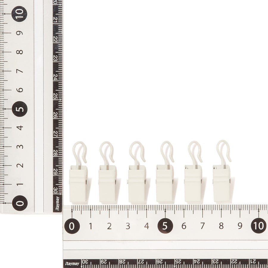 シンプル クリップランナー フック 30×8 ホワイト（6個セット）