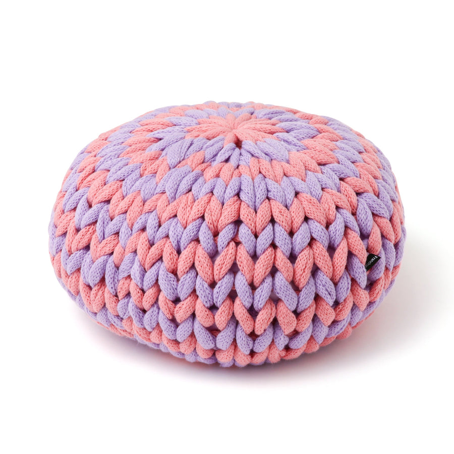 Knit ball cushion φ40 pink