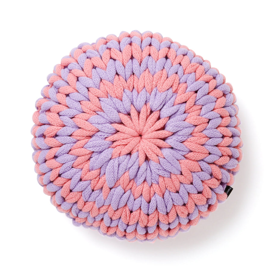 Knit ball cushion φ40 pink