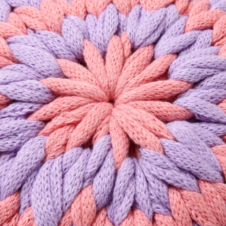 Knit ball cushion φ40 pink