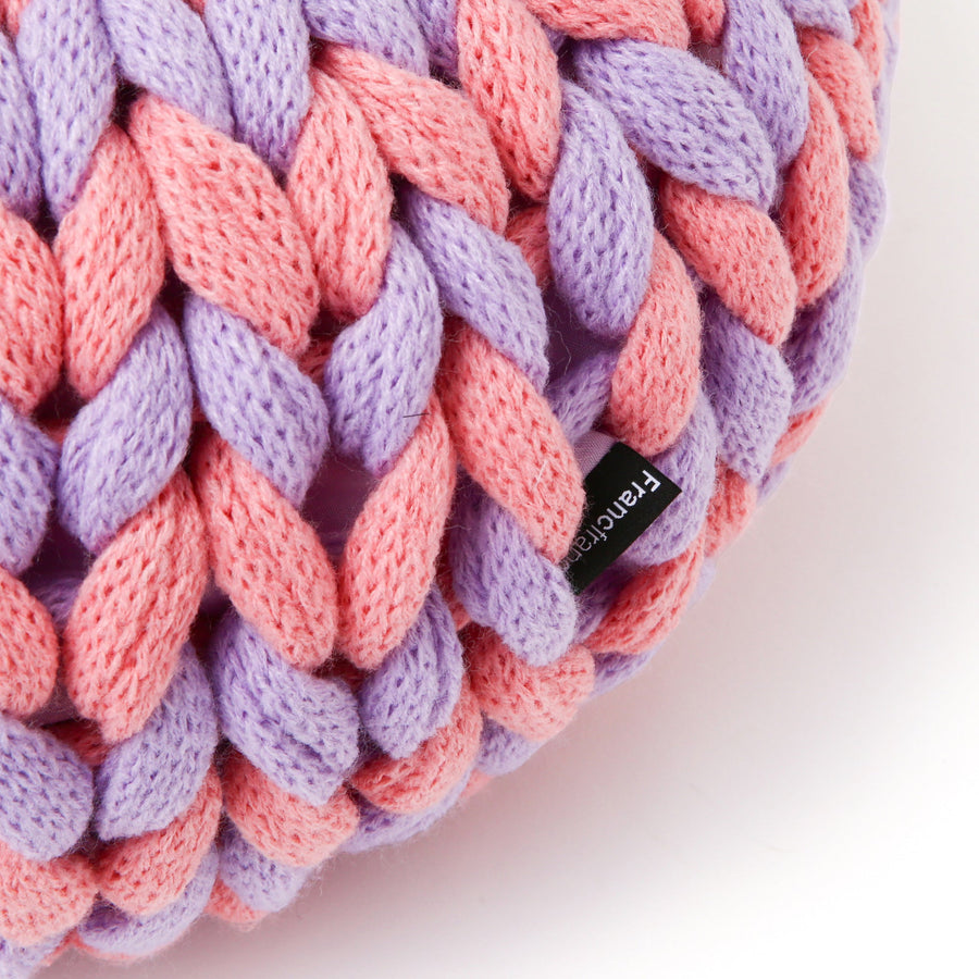 Knit ball cushion φ40 pink