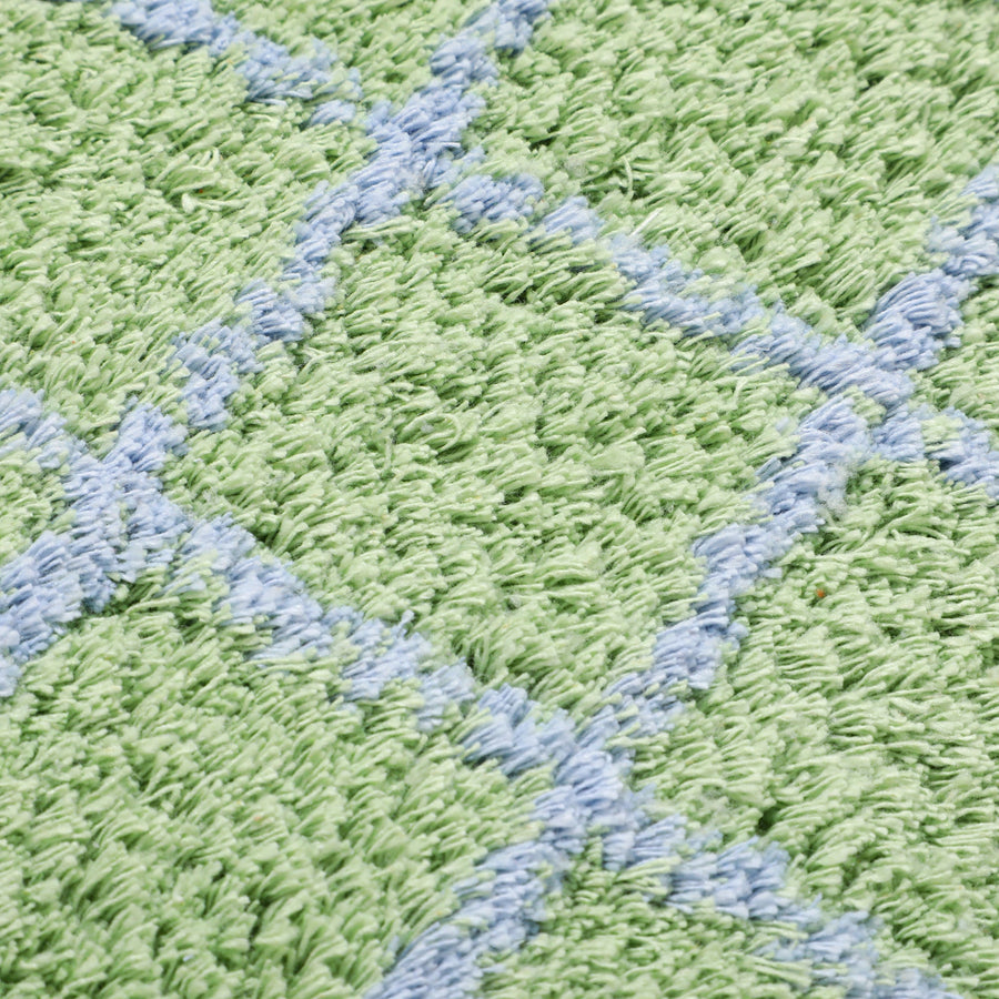 ウィンドウペン チェアパッド φ360 ライトグリーン×ブルー