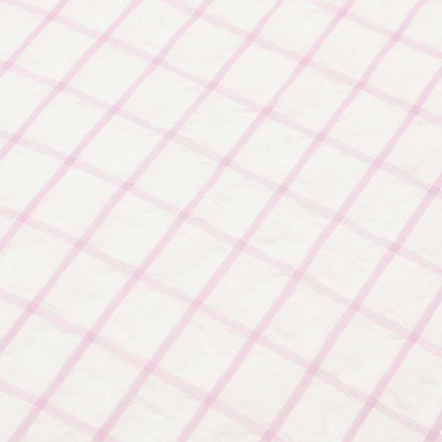 シアーチェック フリル クッション φ420 パープル