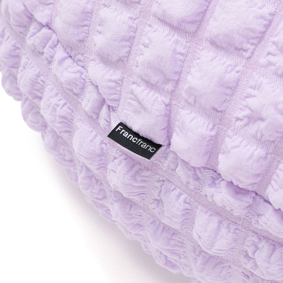 ポップコーンワッフル フロアクッション φ60 ライトパープル