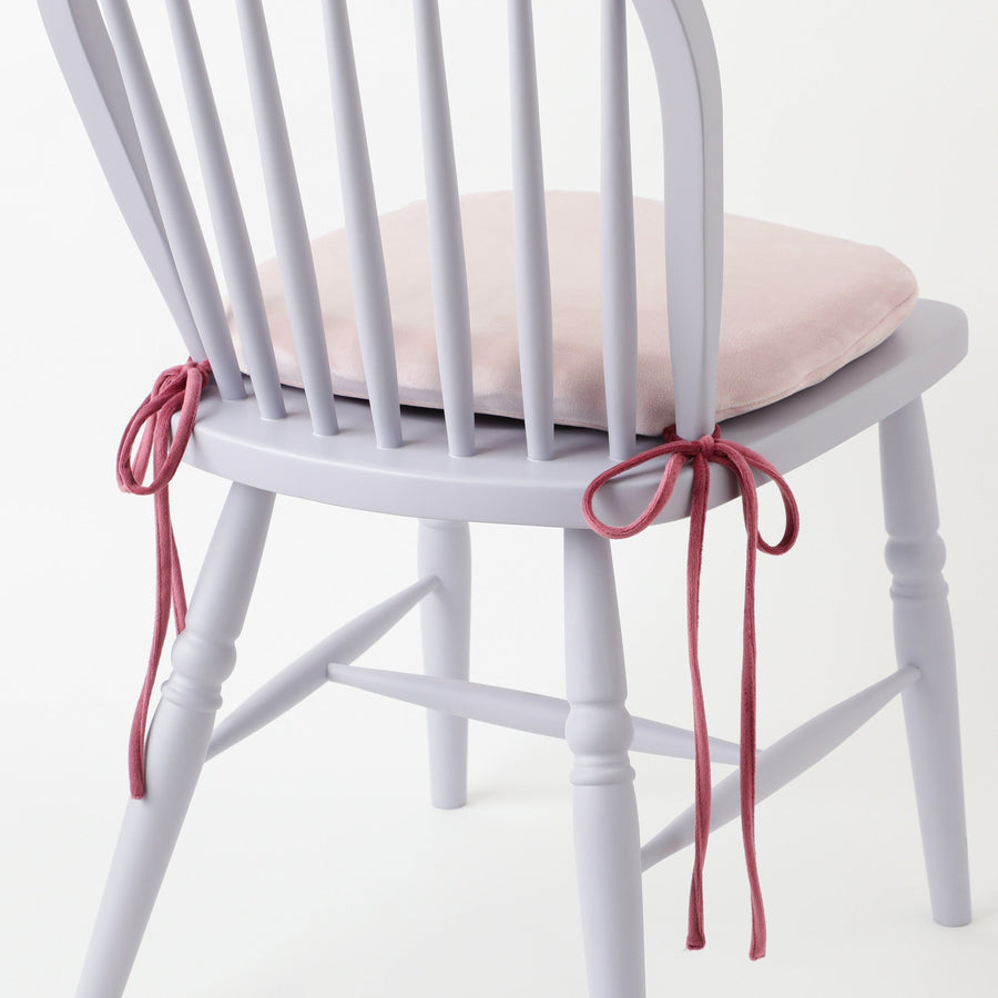 ロングリボン チェアシートクッション ピンク×ダークピンク