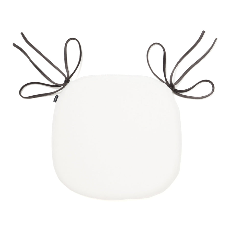 ロングリボン チェアシートクッション アイボリー×ブラック