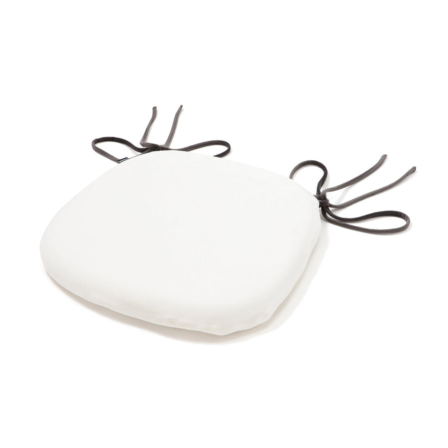 ロングリボン チェアシートクッション アイボリー×ブラック