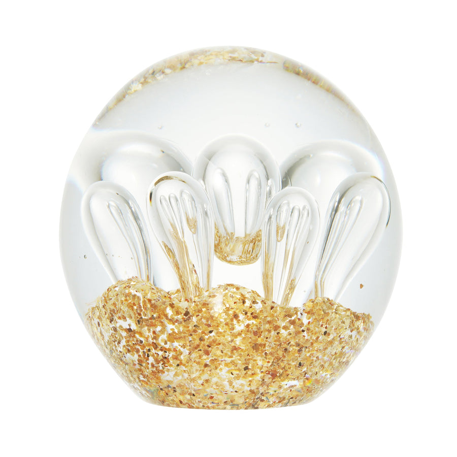 クリアバブル ペーパーウエイト ゴールド