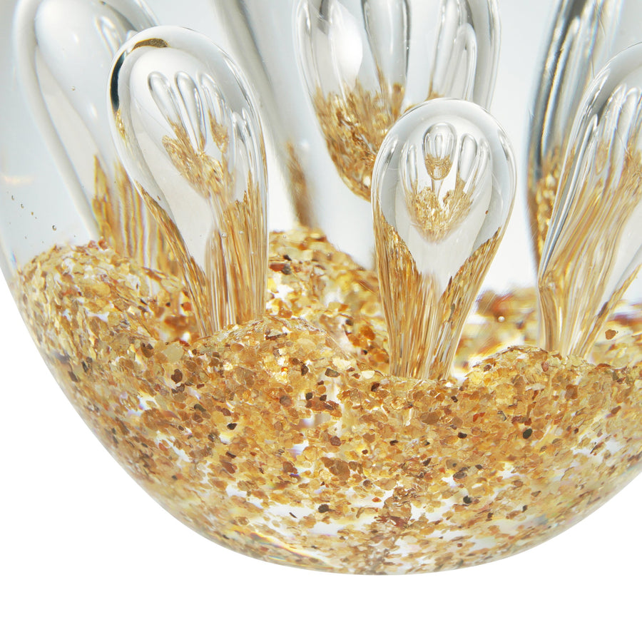 クリアバブル ペーパーウエイト ゴールド