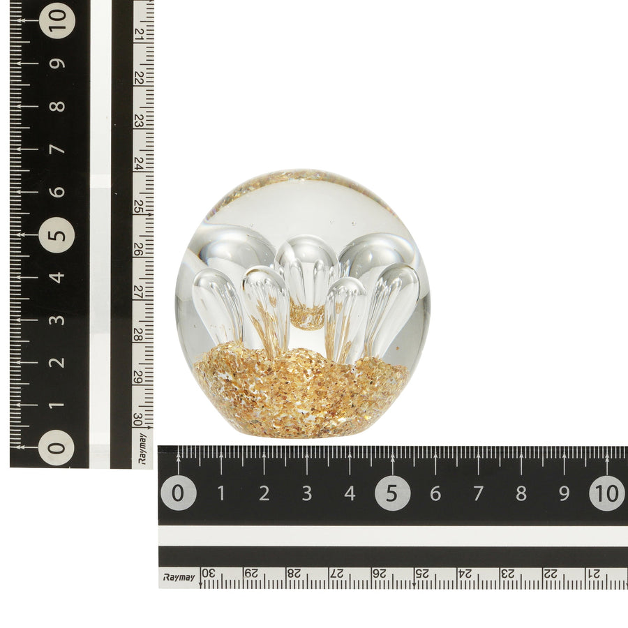 クリアバブル ペーパーウエイト ゴールド