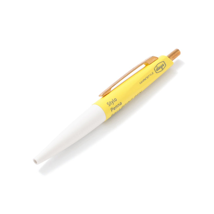 ミニボールペン マークスタイル ホワイト×イエロー