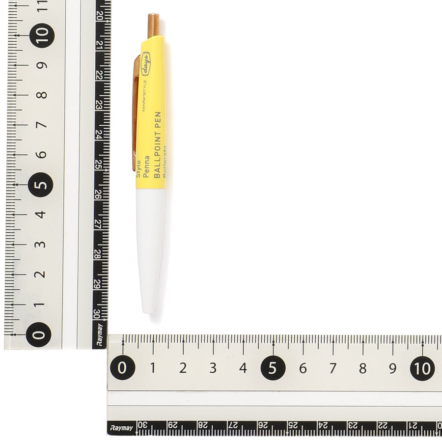 ミニボールペン マークスタイル ホワイト×イエロー