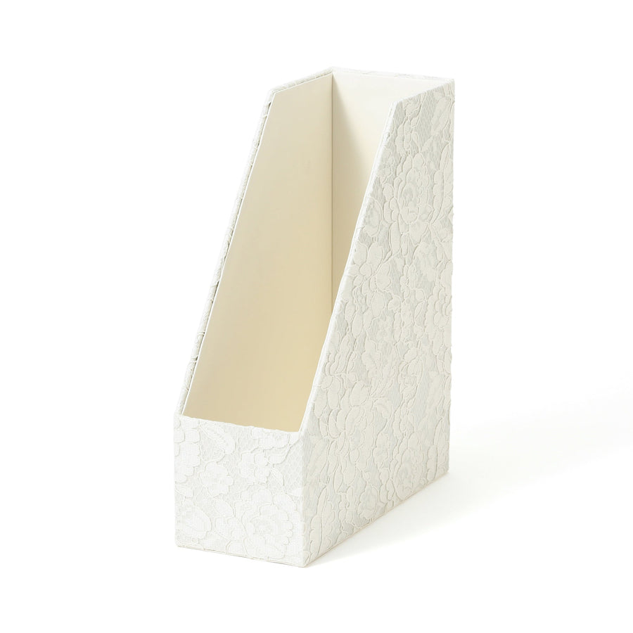 Lace Magazine Holder, Ivory