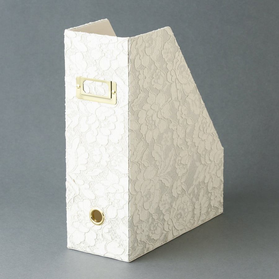 Lace Magazine Holder, Ivory