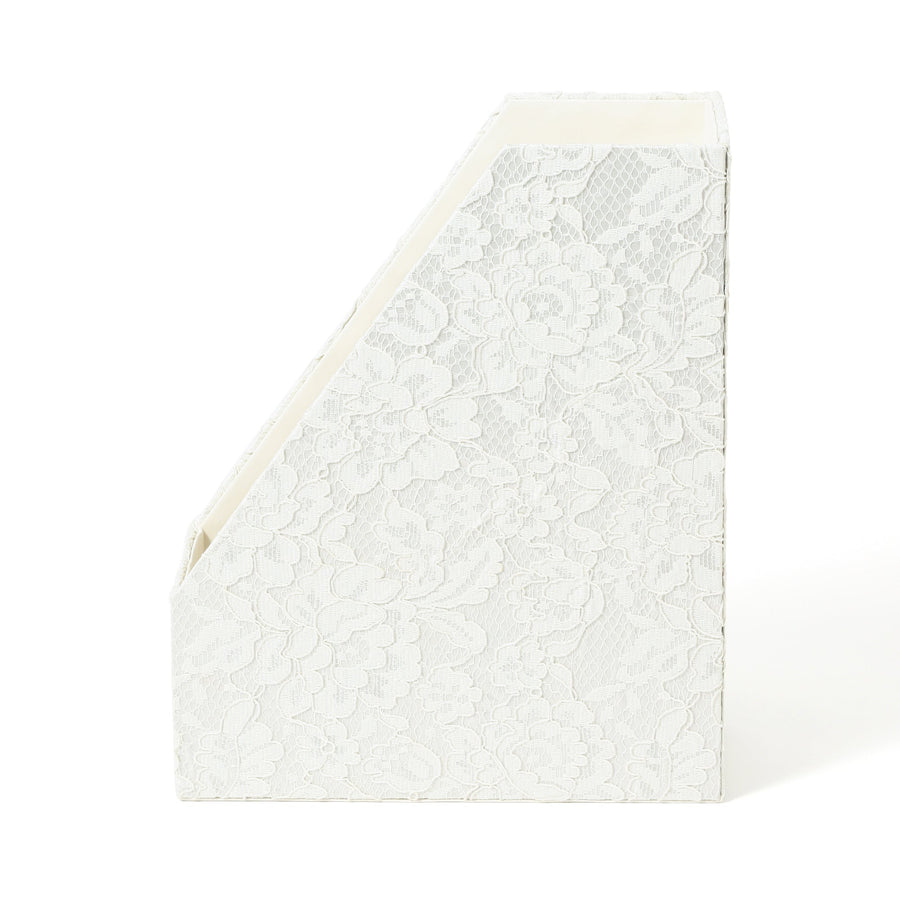 Lace Magazine Holder, Ivory