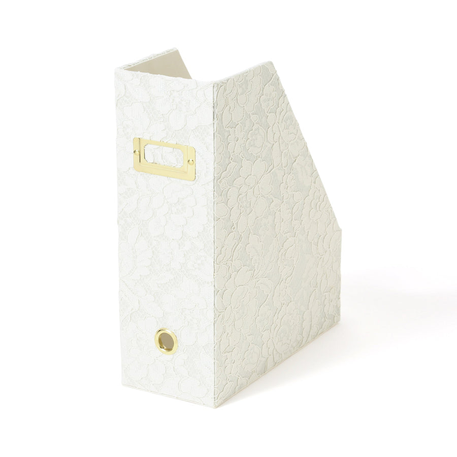 Lace Magazine Holder, Ivory