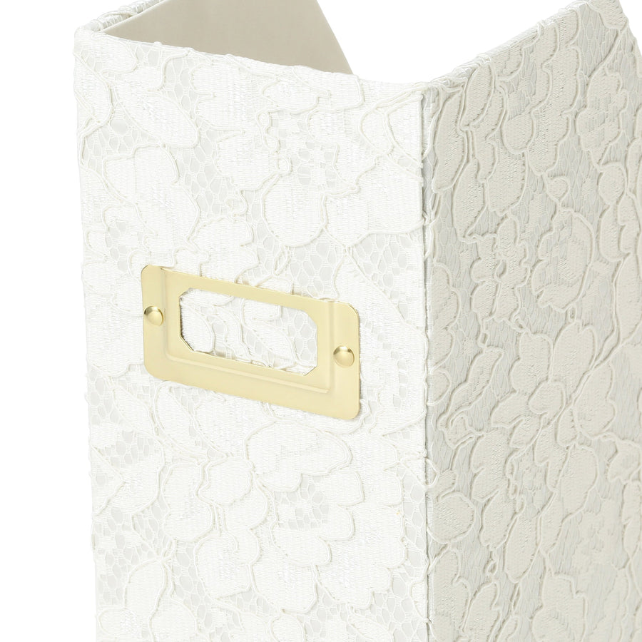 Lace Magazine Holder, Ivory