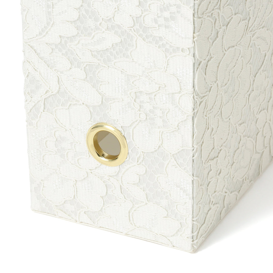 Lace Magazine Holder, Ivory