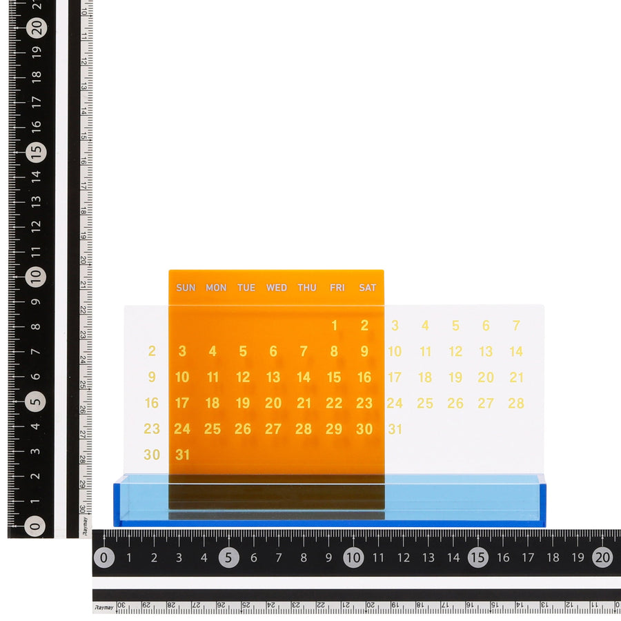 アクリル ペントレイ カレンダー イエロー×ライトブルー