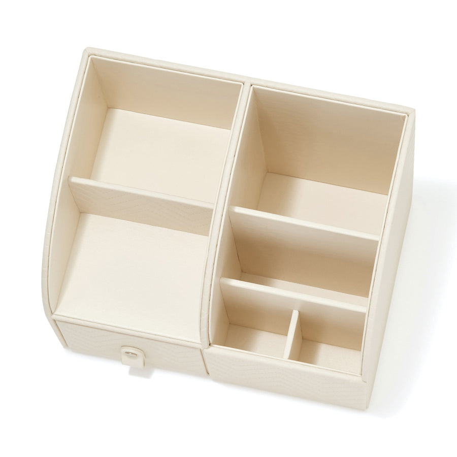 キルティング デスクオーガナイザー L アイボリー