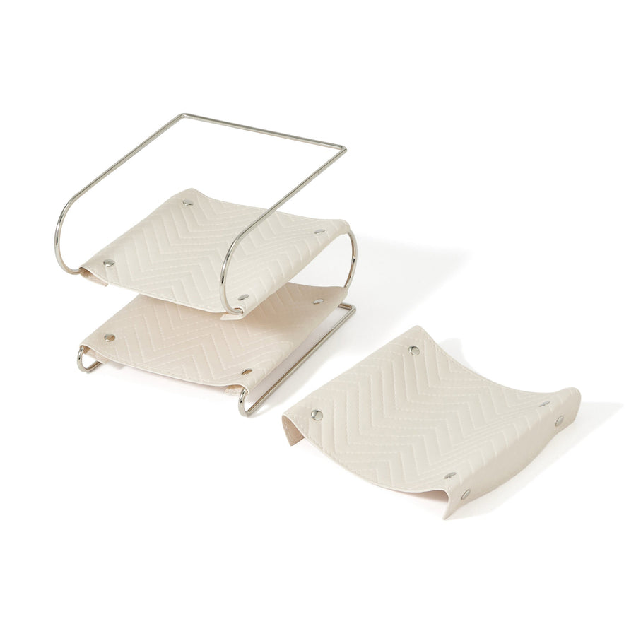 キルティング トレイ3段 アイボリー