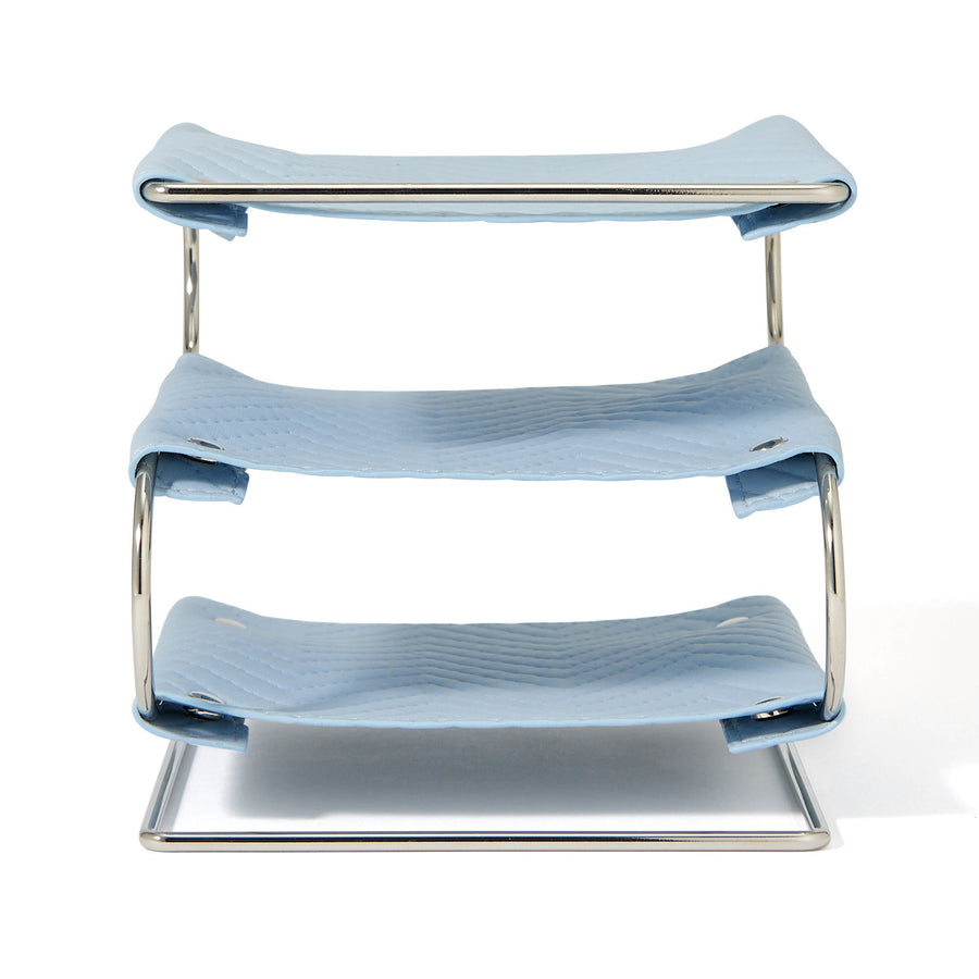 キルティング トレイ3段 ブルー