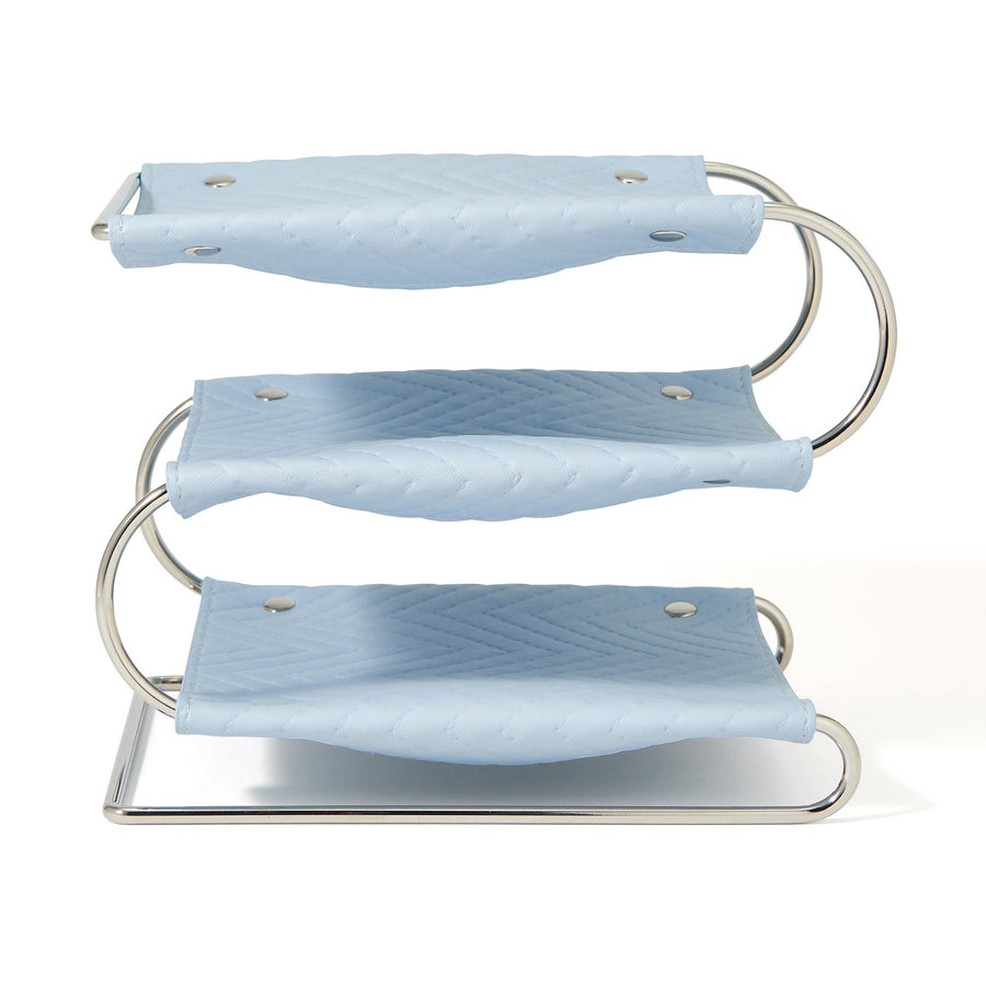 キルティング トレイ3段 ブルー