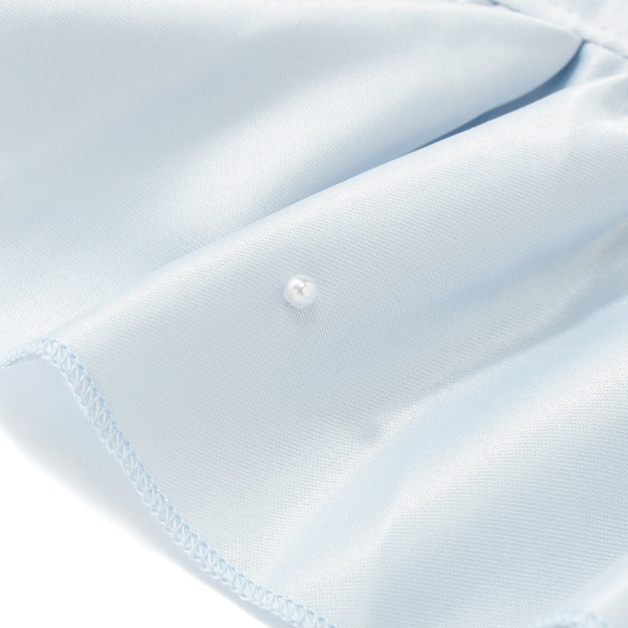 フリルパール テーブルランナー ライトブルー