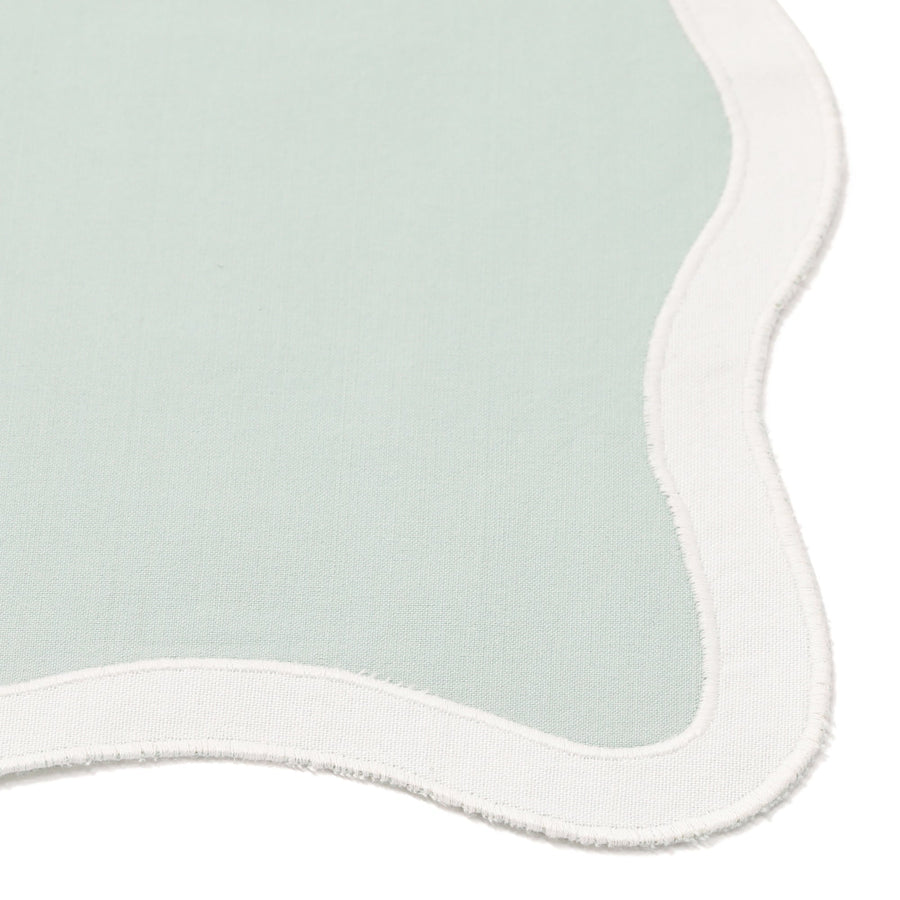 バイカラー ウェーブ ランチマット グリーン×ホワイト