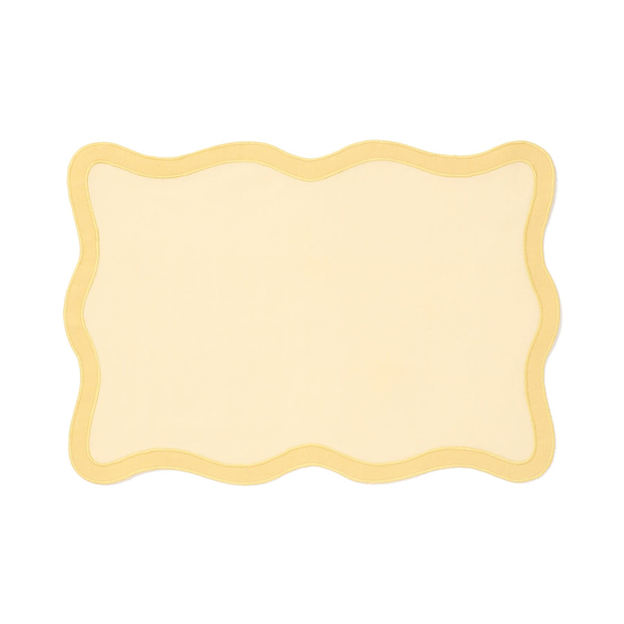 バイカラー ウェーブ ランチマット イエロー×イエロー