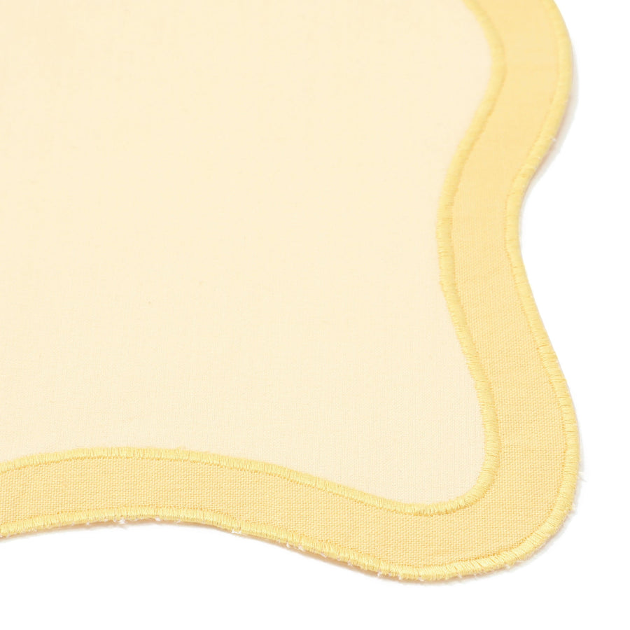 バイカラー ウェーブ ランチマット イエロー×イエロー